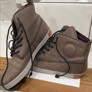 Blackstone Men's Grey Leather High-Top Shoes